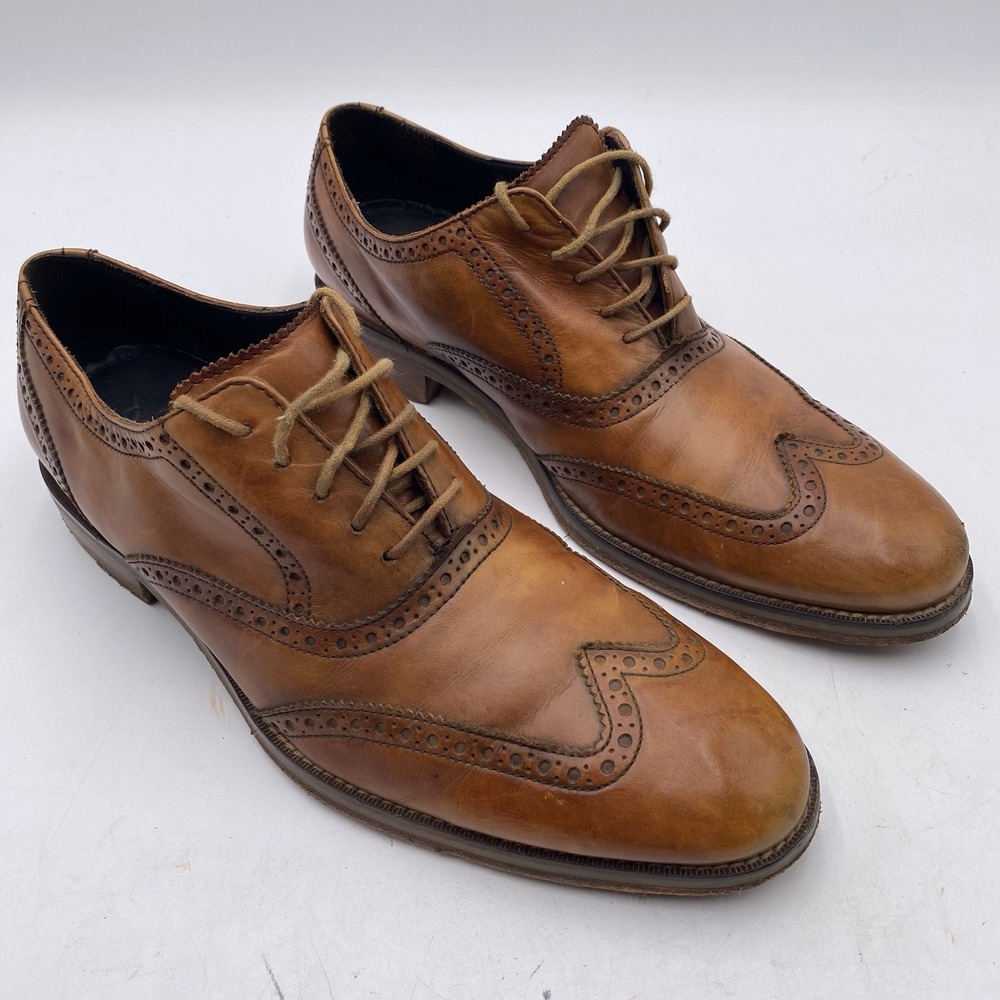 Cole Haan Air Giraldo Wingtip Leather Dress Casual Shoes C10146 Brown Mens 10 M